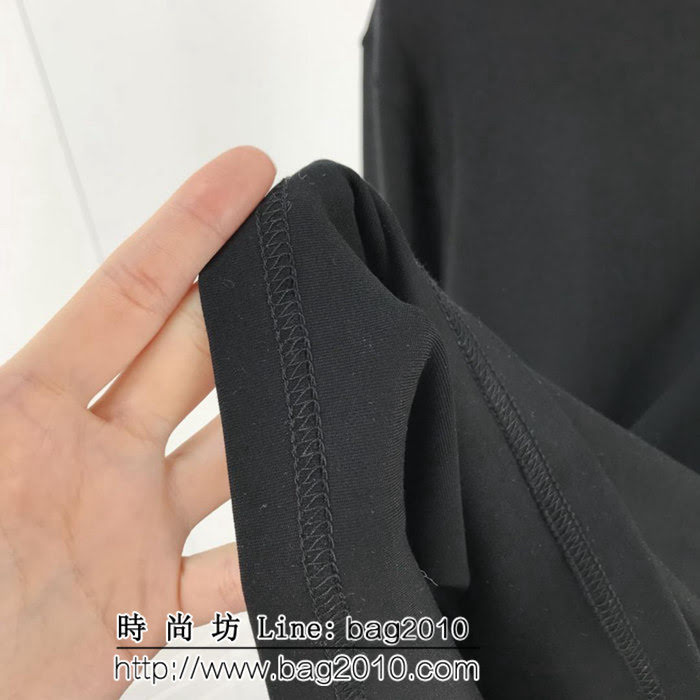 LV路易威登 19SS Virgil 定織字母螺紋 加厚長袖 男款黑色打底 Tee ydi1817